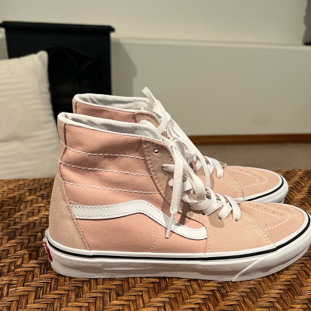 Vans Sk8-Hi Skate Shoes Sneakers Tapered Athletic Rose White Womens 9 Mens 7.5